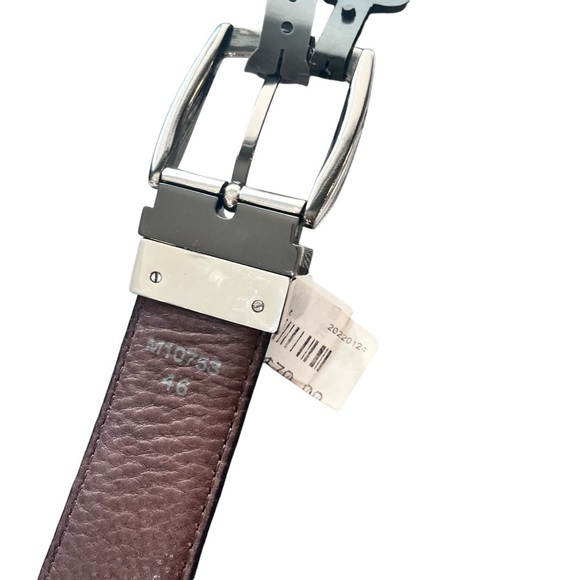 NWT Brighton Reversible Black Brown 1” Leather Belt with Silver Buckle Size 46 - Picture 4 of 11